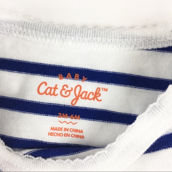 Like New! Cat & Jack "BOSS LADY" Striped Onesie - Picture 5 of 6